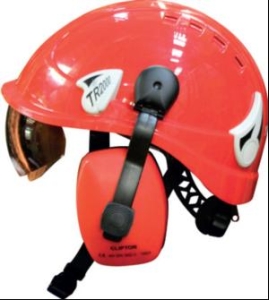 Height safety helmet gives a clear upward view Height safety helmet gives a clear upward view