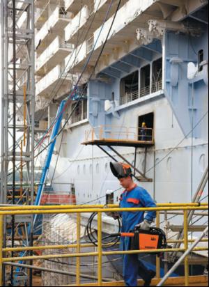 Welding equipment helps to float boats