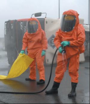 Gas-tight chemical protection suit