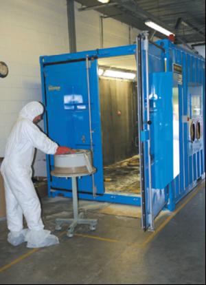 Blast room gives maintenance a lift