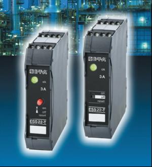 Rail-mounted double-pole electronic circuit breaker