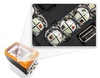 A close up shows how the colour temperature of each individual LED within the array can be adjusted.